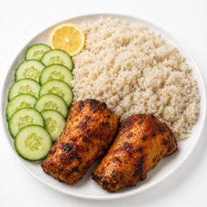 Grilled Chicken Power Box 🍗🥒 (Brown Rice + Fresh Salad)